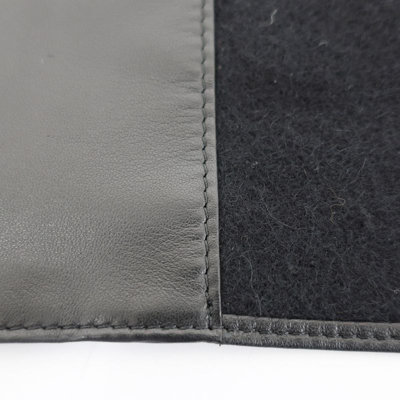 Loewe Shawl Muffler - With Pocket Black Leather Cashgora Apparel
