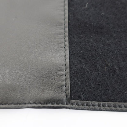 Loewe Shawl Muffler - With Pocket Black Leather Cashgora Apparel