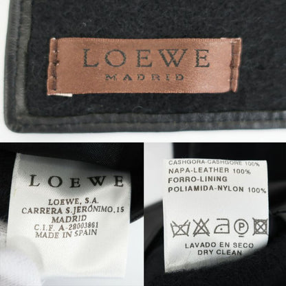 Loewe Shawl Muffler - With Pocket Black Leather Cashgora Apparel