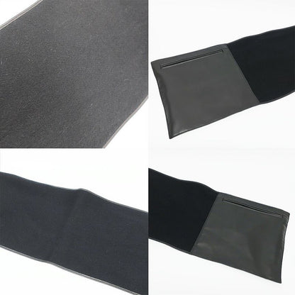 Loewe Shawl Muffler - With Pocket Black Leather Cashgora Apparel