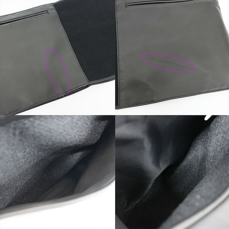 Loewe Shawl Muffler - With Pocket Black Leather Cashgora Apparel