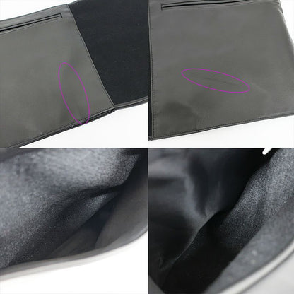 Loewe Shawl Muffler - With Pocket Black Leather Cashgora Apparel