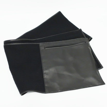 Loewe Shawl Muffler - With Pocket Black Leather Cashgora Apparel