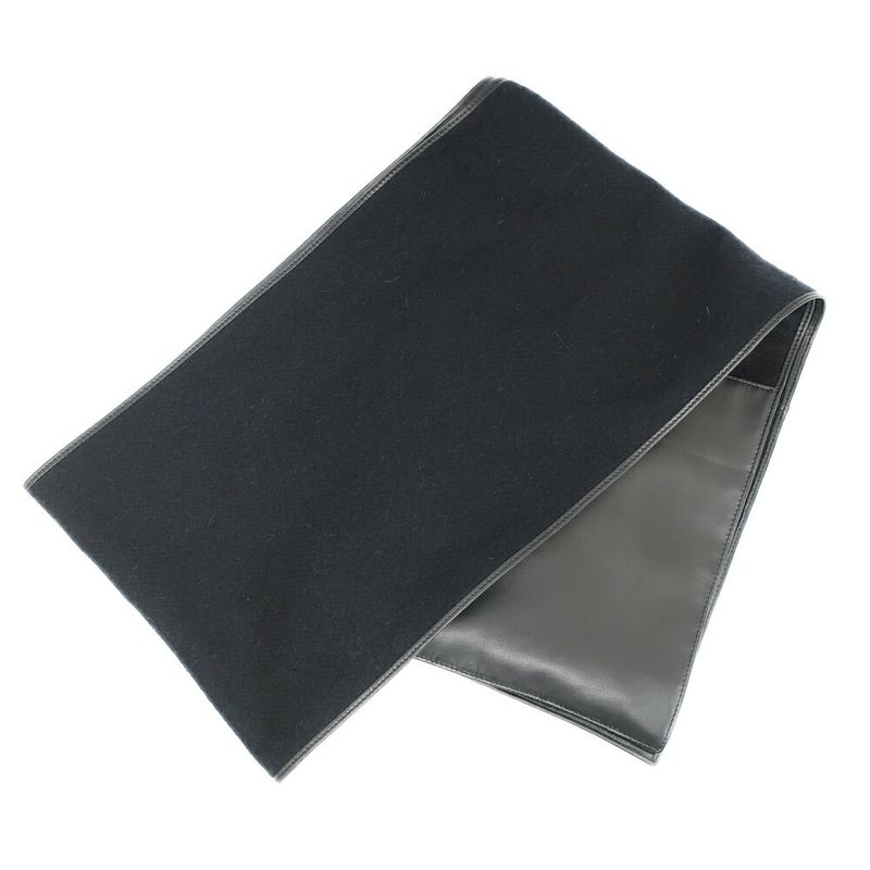 Loewe Shawl Muffler - With Pocket Black Leather Cashgora Apparel