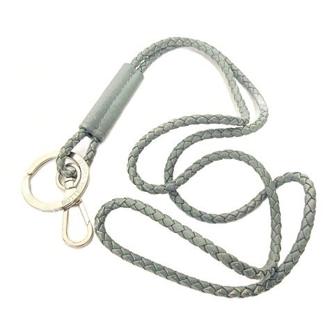 Bottega Veneta Strap Key Ring Intrecciato Leather Sage Green