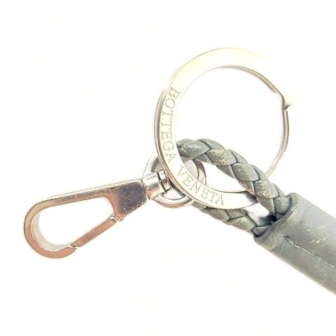 Bottega Veneta Strap Key Ring Intrecciato Leather Sage Green