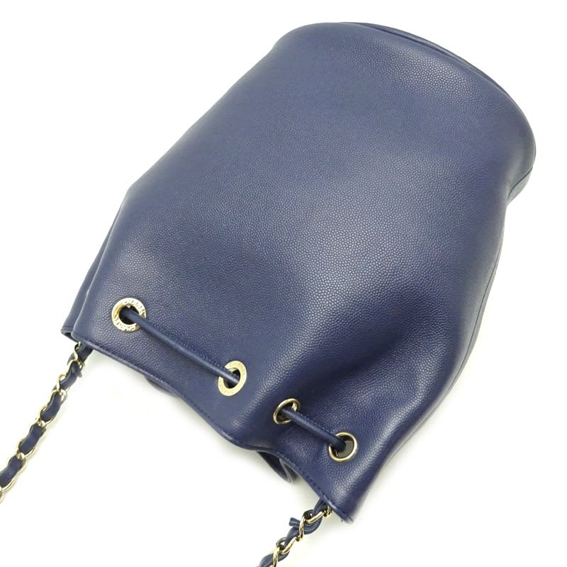 Chanel Chanel Shoulder Deauville Caviar Navy Bag