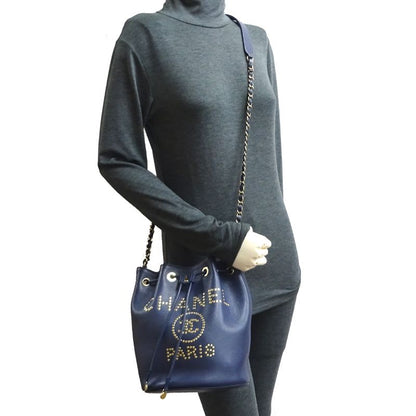 Chanel Chanel Shoulder Deauville Caviar Navy Bag