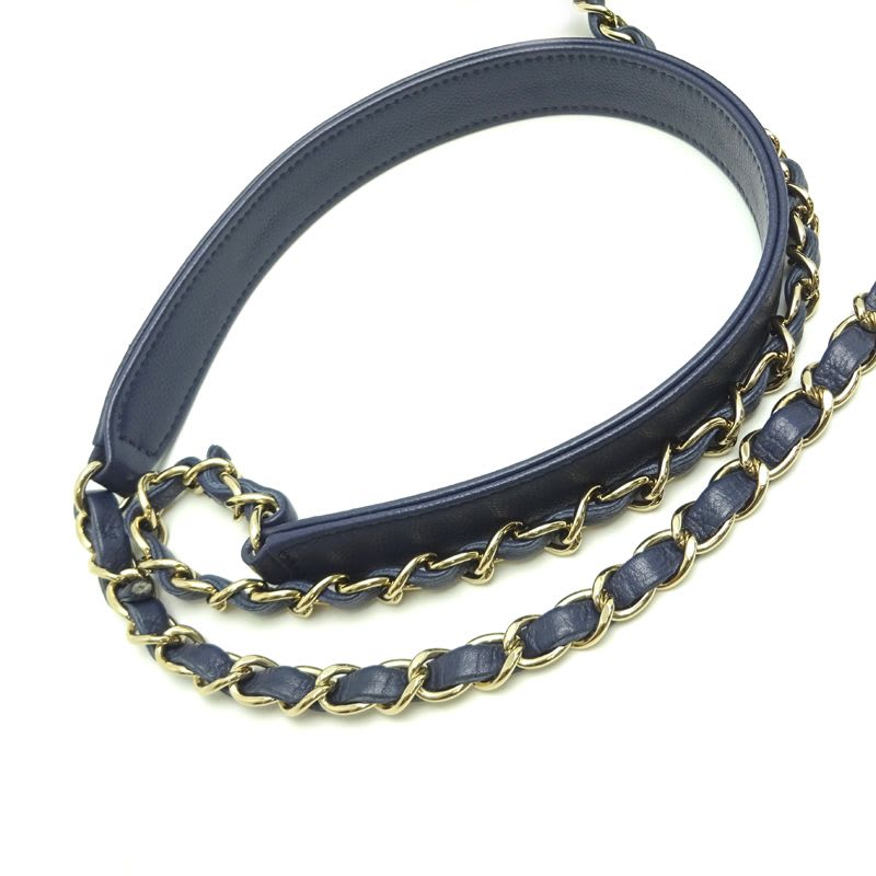 Chanel Chanel Shoulder Deauville Caviar Navy Bag
