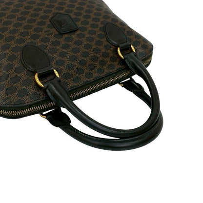 Celine Vintage Macadam Blason Triomphe Pattern Leather Handbag Mini Tote Bag