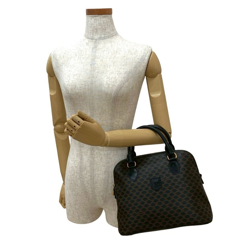 Celine Vintage Macadam Blason Triomphe Pattern Leather Handbag Mini Tote Bag