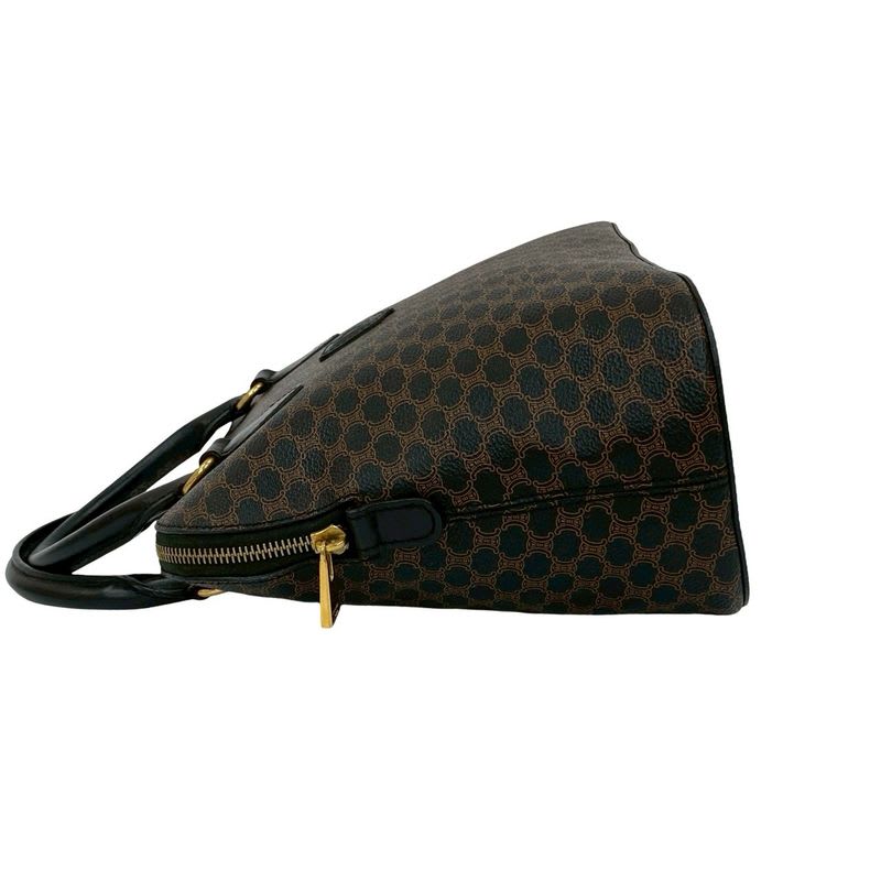 Celine Vintage Macadam Blason Triomphe Pattern Leather Handbag Mini Tote Bag
