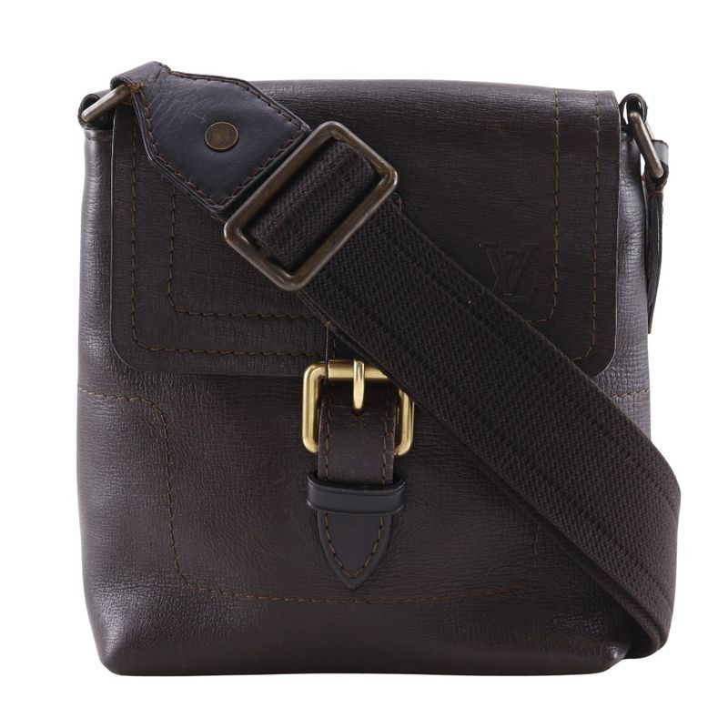 Louis Vuitton Yuma Utah Line M92995 Leather Brown Th2078 Men's Shoulder Bag