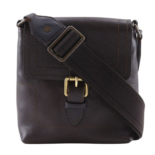 Louis Vuitton Yuma Utah Line M92995 Leather Brown Th2078 Men's Shoulder Bag