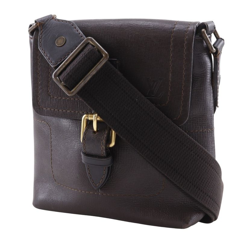 Louis Vuitton Yuma Utah Line M92995 Leather Brown Th2078 Men's Shoulder Bag