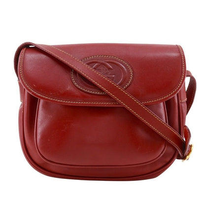 Gucci Old Gucci Interlocking G 001.904.1059 Calf Red Women's Shoulder Bag