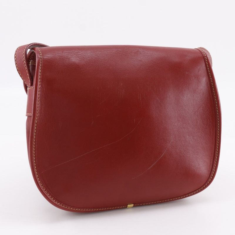 Gucci Old Gucci Interlocking G 001.904.1059 Calf Red Women's Shoulder Bag