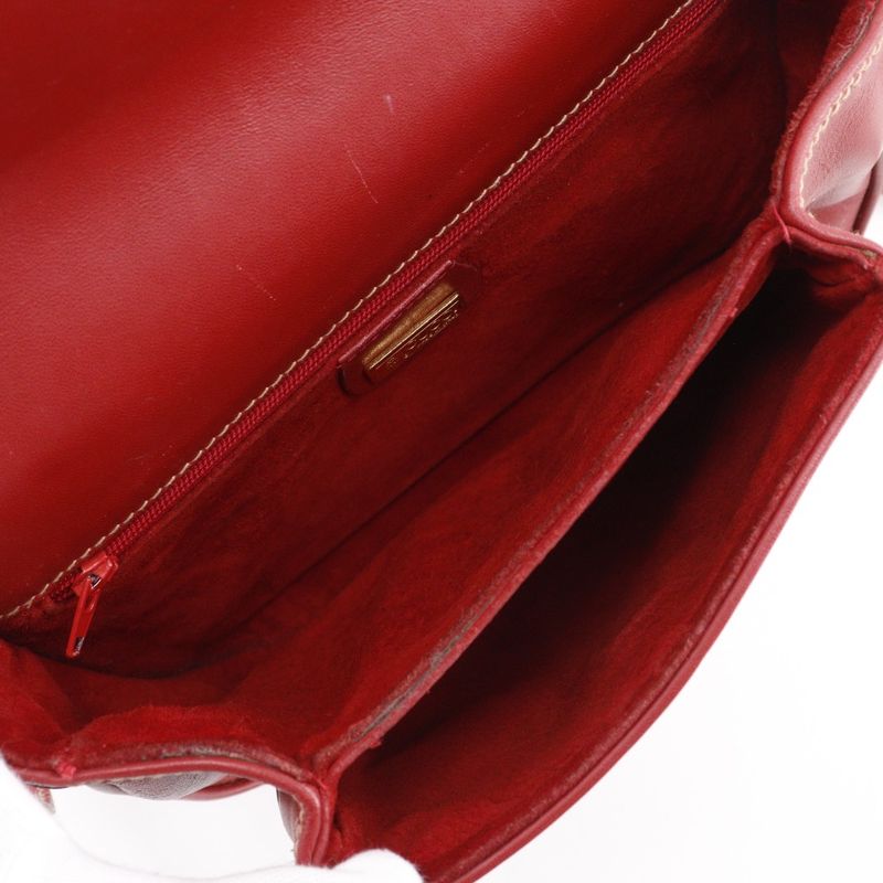 Gucci Old Gucci Interlocking G 001.904.1059 Calf Red Women's Shoulder Bag