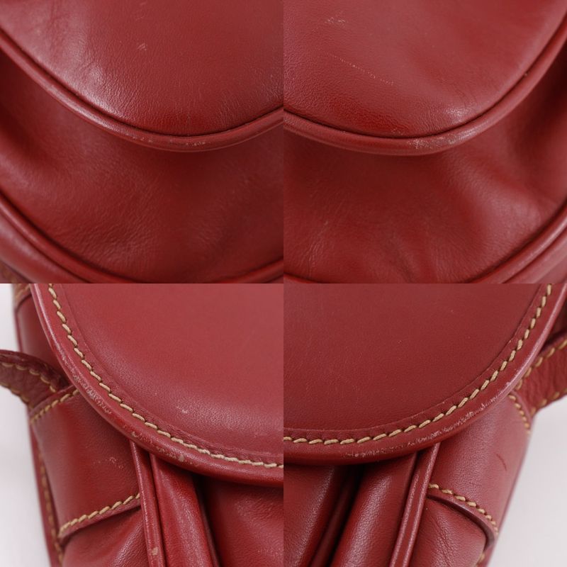 Gucci Old Gucci Interlocking G 001.904.1059 Calf Red Women's Shoulder Bag