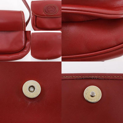Gucci Old Gucci Interlocking G 001.904.1059 Calf Red Women's Shoulder Bag