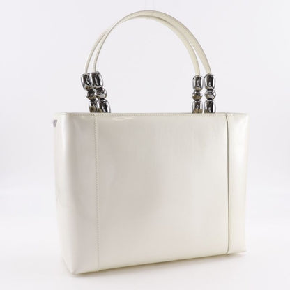 Christian Dior Maris Pearl 2way Shoulder Patent Leather Off-White