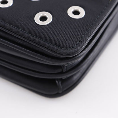 Prada Chain Shoulder Punching Nylon Black Women's Shoulder Bag