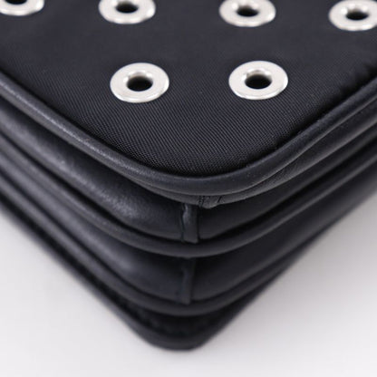 Prada Chain Shoulder Punching Nylon Black Women's Shoulder Bag