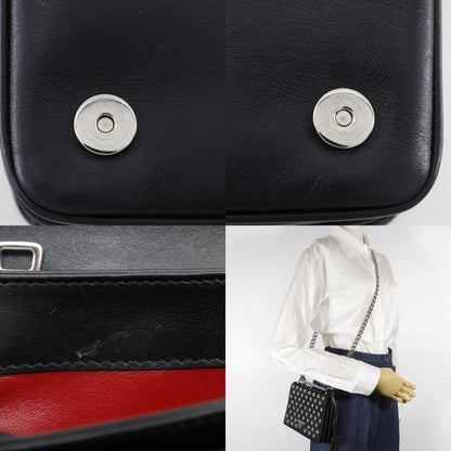 Prada Chain Shoulder Punching Nylon Black Women's Shoulder Bag