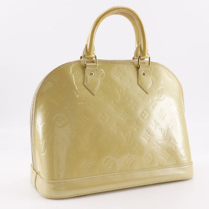 Louis Vuitton Alma PM M91445 Monogram Vernis Yellow Fl2181 Women's Handbag