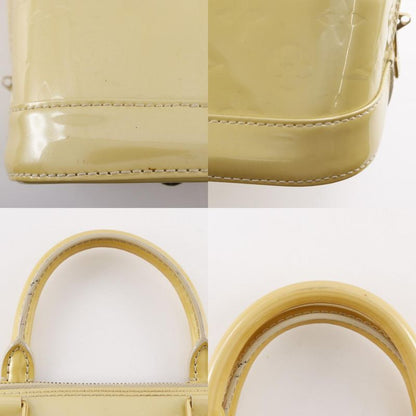 Louis Vuitton Alma PM M91445 Monogram Vernis Yellow Fl2181 Women's Handbag