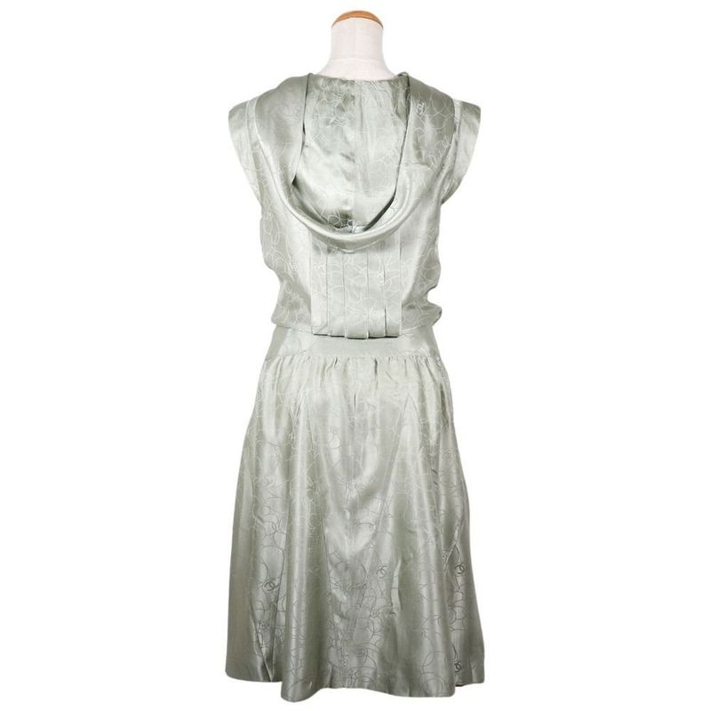 Chanel Cocomark Flower 01p P17520v09803 Silk Women's Dress
