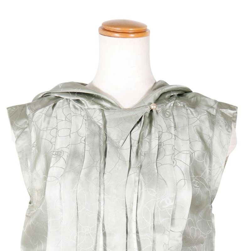 Chanel Cocomark Flower 01p P17520v09803 Silk Women's Dress