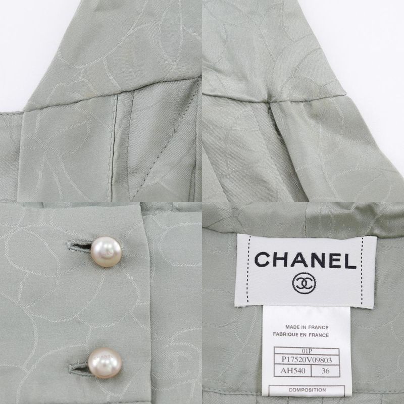 Chanel Cocomark Flower 01p P17520v09803 Silk Women's Dress
