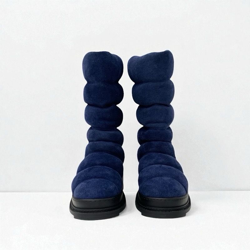 Chanel Boots Short Boots Shoes Suede Navy Black Middle Boots Snow Boots