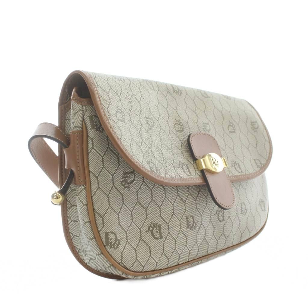 Christian Dior Vintage Shoulder Bag PVC Leather Honeycomb All Over Pattern Logo