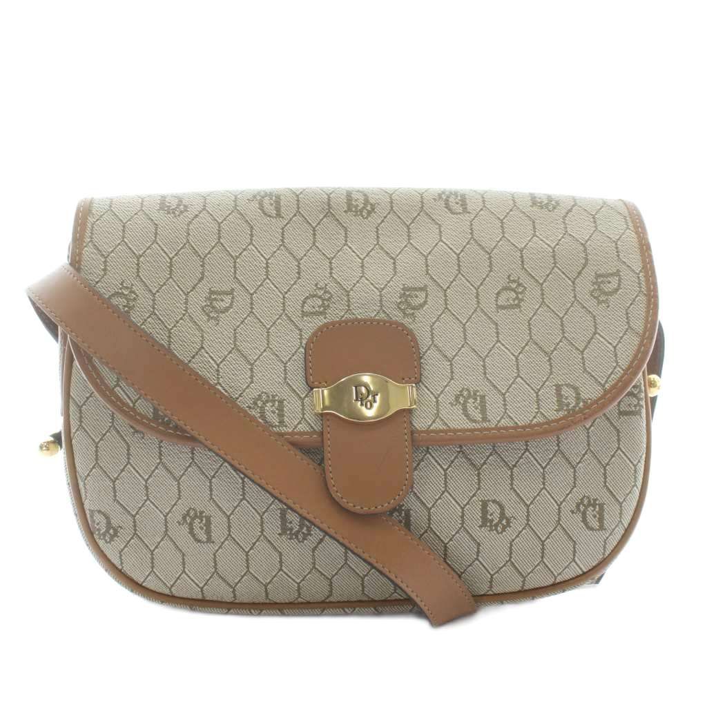 Christian Dior Vintage Shoulder Bag PVC Leather Honeycomb All Over Pattern Logo