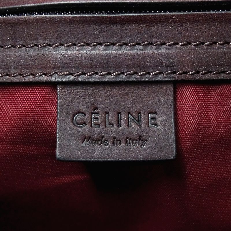 Celine Bag Ladies Brand Handbag Triomphe Canvas Brown Bordeaux Wine Red Stylish