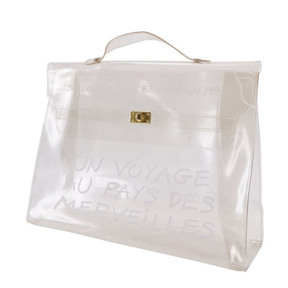 Hermes Vinyl Kelly Vinyl Clear Ladies Handbag