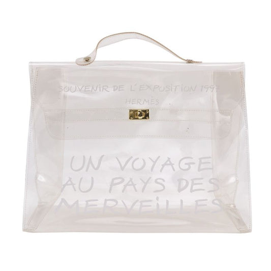 Hermes Vinyl Kelly Vinyl Clear Ladies Handbag