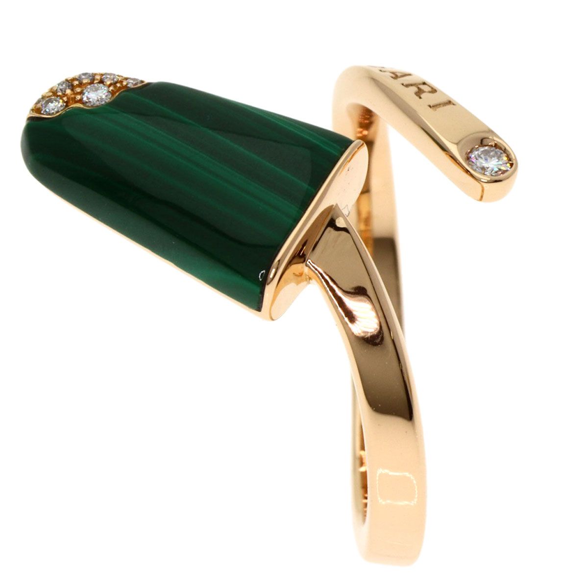 Bvlgari Bvlgari Gelati Malachite Diamond #50 Ring K18pg Women's