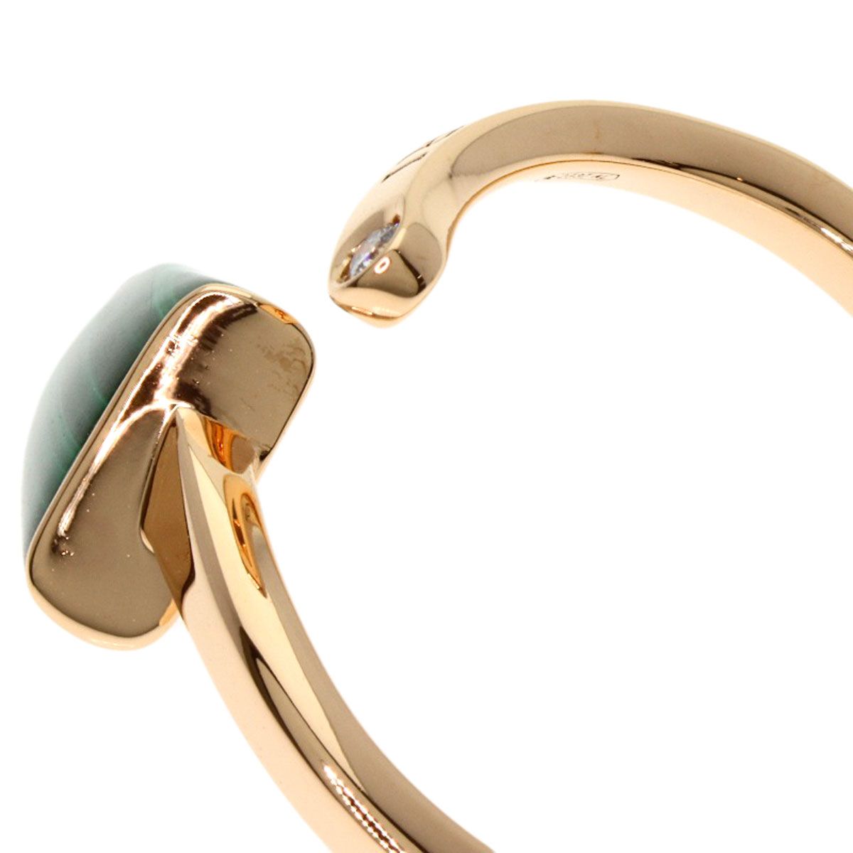 Bvlgari Bvlgari Gelati Malachite Diamond #50 Ring K18pg Women's