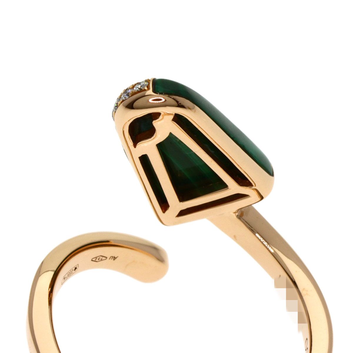 Bvlgari Bvlgari Gelati Malachite Diamond #50 Ring K18pg Women's