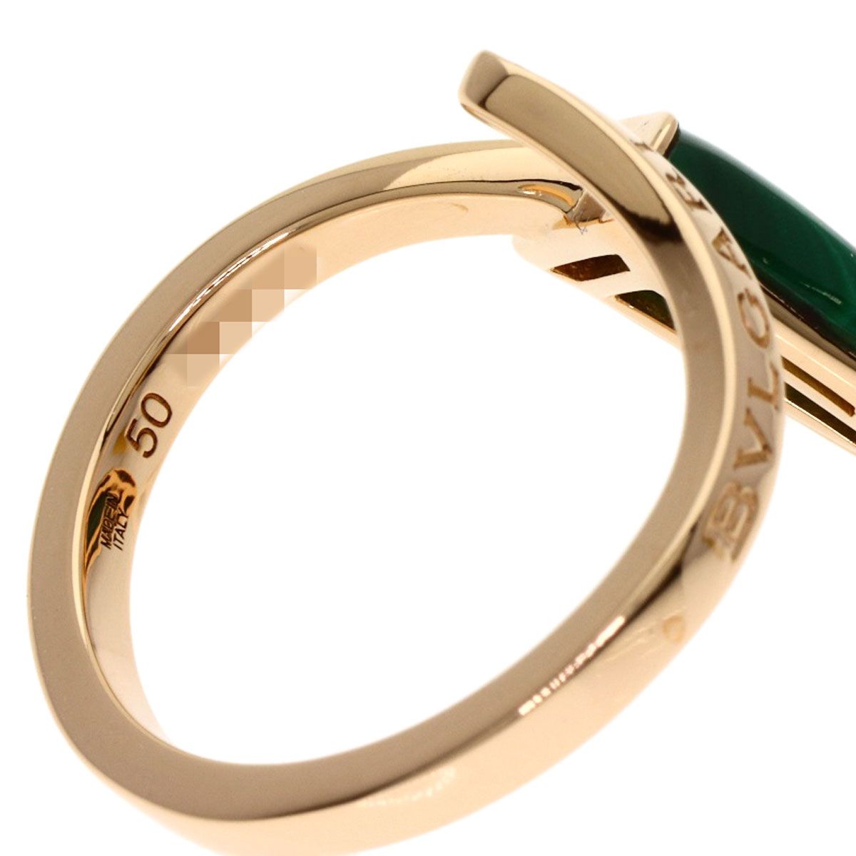 Bvlgari Bvlgari Gelati Malachite Diamond #50 Ring K18pg Women's