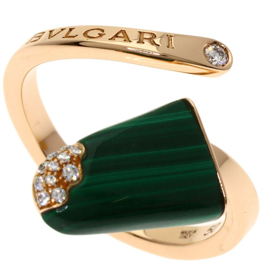 Bvlgari Bvlgari Gelati Malachite Diamond #50 Ring K18pg Women's