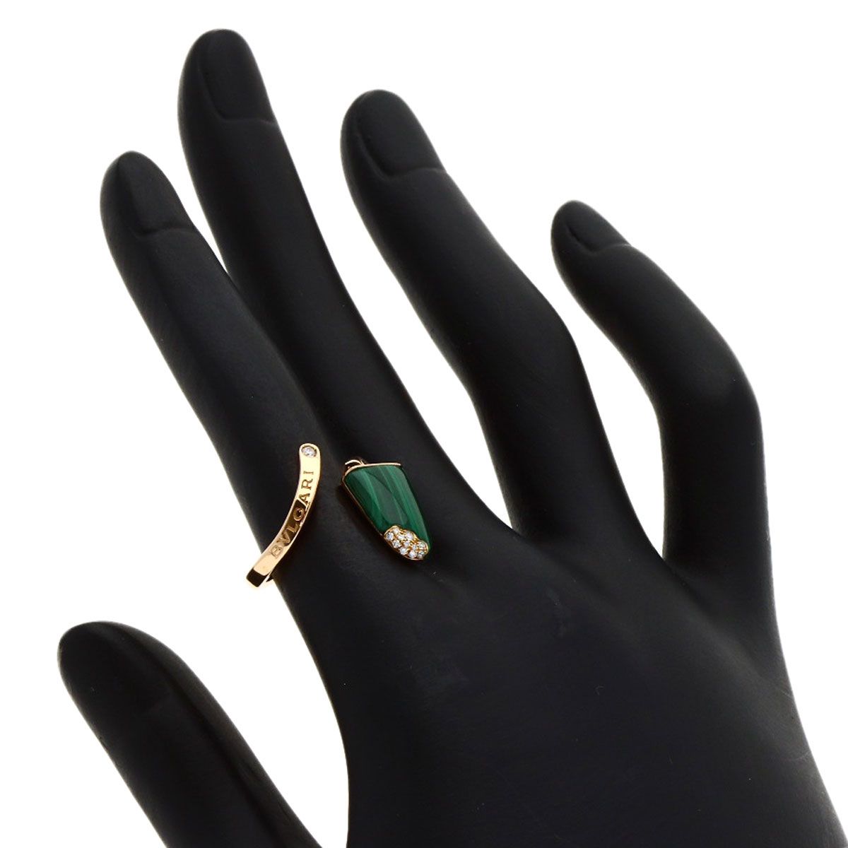 Bvlgari Bvlgari Gelati Malachite Diamond #50 Ring K18pg Women's