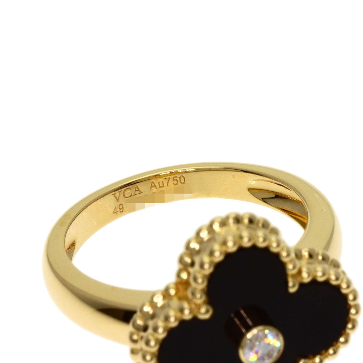 Van Cleef & Arpels Vintage Alhambra Diamond #49 Ring K18yg Women's