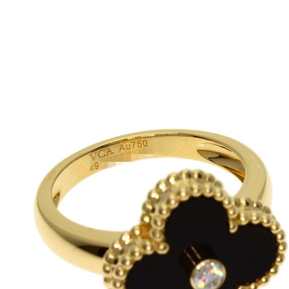 Van Cleef & Arpels Vintage Alhambra Diamond #49 Ring K18yg Women's