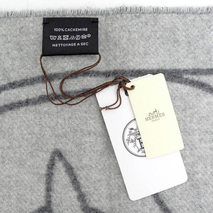 Hermes Muffler - Entrelac Equestre Gray - 100% Cashmere Fringe Accessori