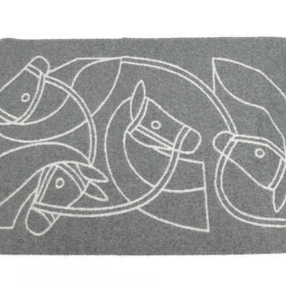 Hermes Muffler - Entrelac Equestre Gray - 100% Cashmere Fringe Accessori