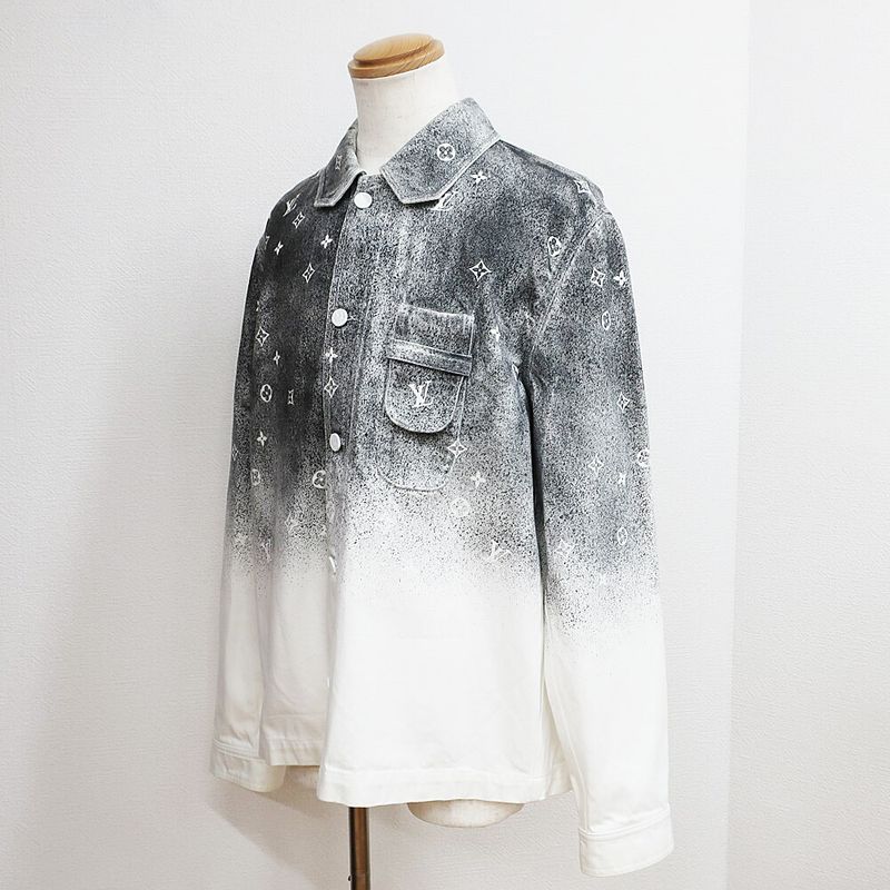 Louis Vuitton Gradient Denim Shirt Rm212qqyzhls09w Size XL Monogram